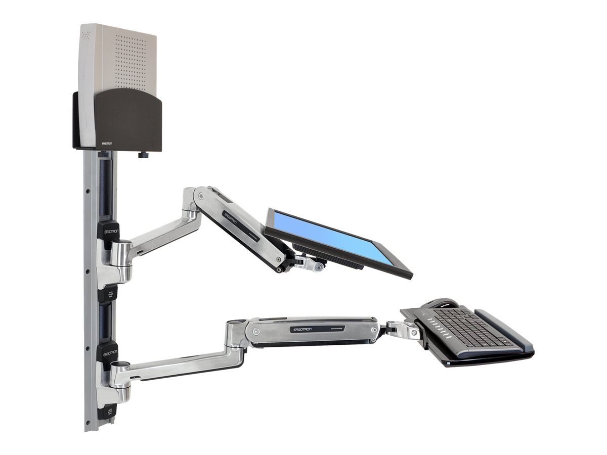 Ergotron LX Wall Mount System with Small CPU Holder - montážní sada pro systémovou jednotku / monitor / klávesnici - sezení a stání – foto 2