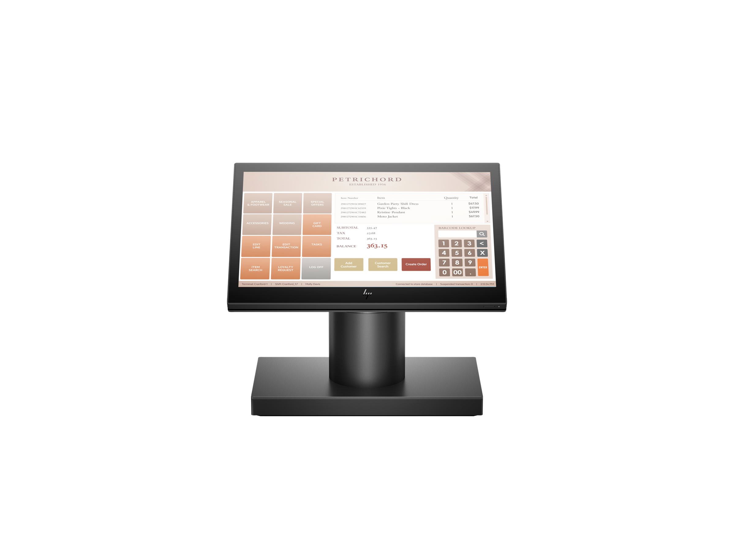 HP Engage One 143 all-in-one Core i3 7100U 2.4 GHz 8 GB SSD 256 GB LED Product shot Front 79952