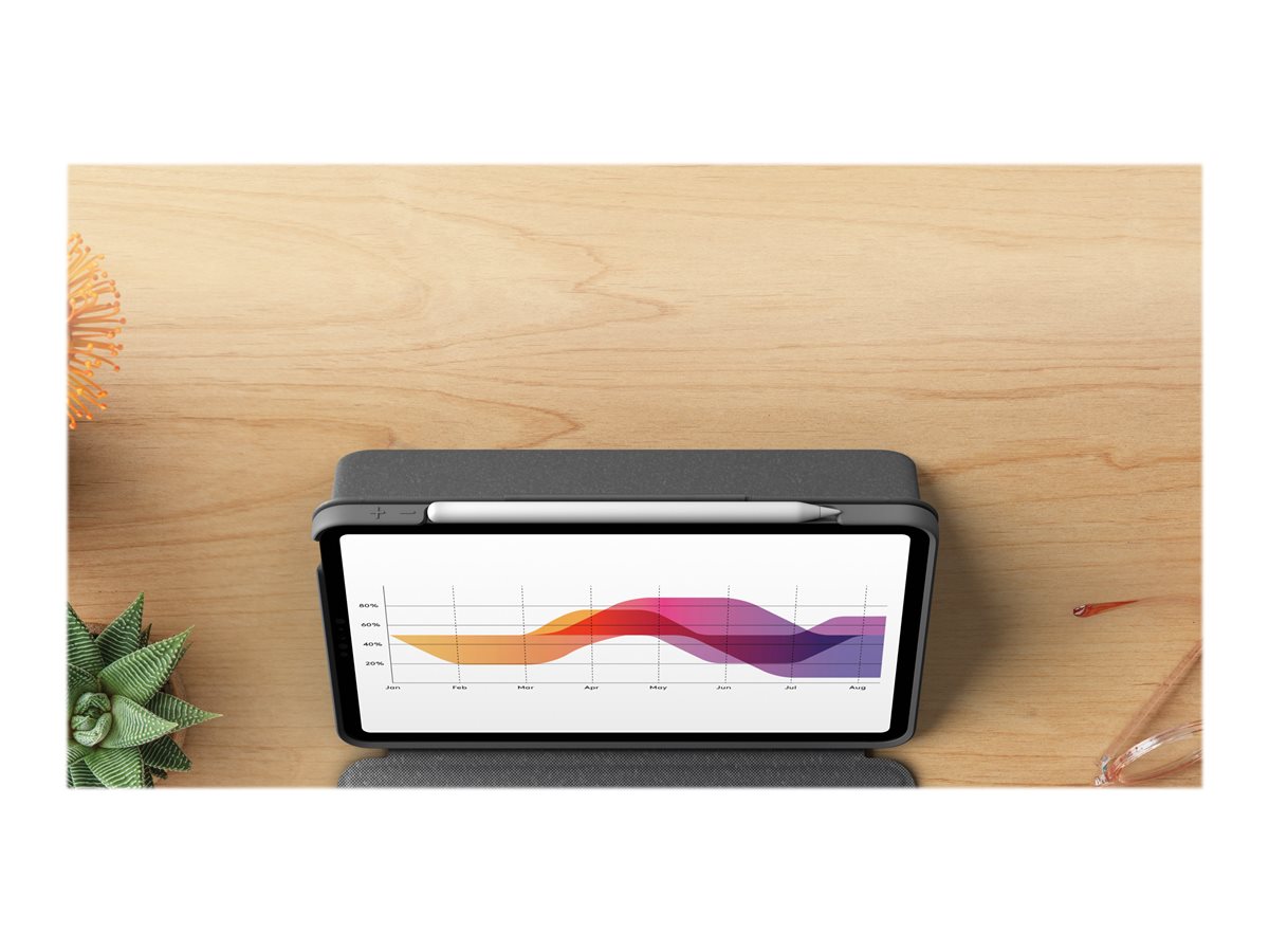 Logitech Folio Touch - klávesnice a pouzdro - s trackpad - QWERTZ - švýcarská - oxfordská šedá Vstupní zařízení – foto 14