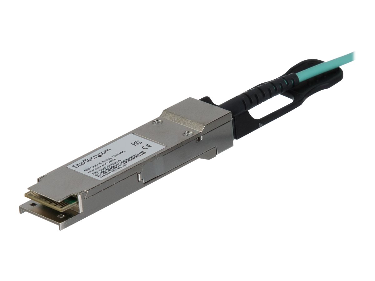 Startech MSA Uncoded Compatible 30m/98.4ft 40G QSFP+ to QSFP+ AOC Cable 40 GbE QSFP+ Active Component Front 71795