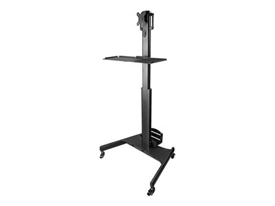 StarTech.com Mobile Workstation Cart with Monitor Mount, CPU/PC Holder, Keyboard Tray, Ergonomic He