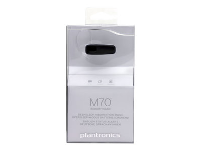 Poly - Plantronics M70/R - Headset - ear-bud - over-the-ear mount -  Bluetooth - wireless - black, white band (200739-65) verslui | Atea eShop