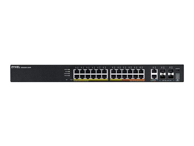 Zyxel XGS2220 Series XGS2220-30HP - commutateur - accs GbE L3 24 ports, NebulaFLEX Cloud, avec 6 liaisons montantes 10G - 30 ports - Gr - Montable sur rack
