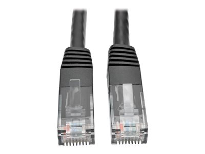 Tripp Lite Cat6 Gigabit Molded Patch Cable RJ45 M/M 550MHz 24 AWG Black 1'