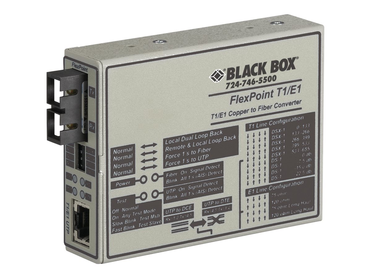 Black Box FlexPoint T1/E1 to Fiber Converter