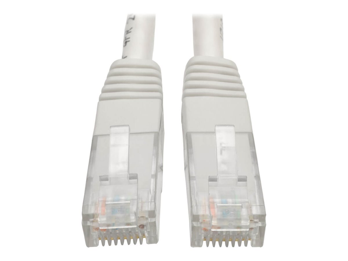 Tripp Lite Premium Cat5 / Cat5e / Cat6 Gigabit Molded Patch Cable, 24 AWG, 550 MHz/1 Gbps (RJ45 M/M), White, 1 ft.