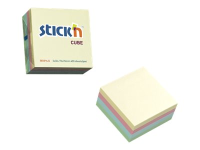 Stickn Regular Note Cube 76 X 76 Mm 400 Sheets 4 X 100