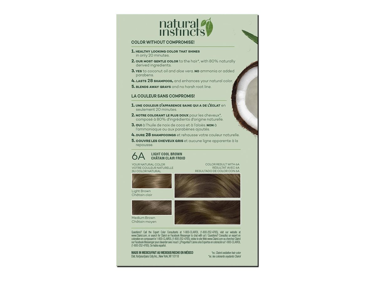 CLAIROL N/INST LT COOL BROWN 6A/TWEED