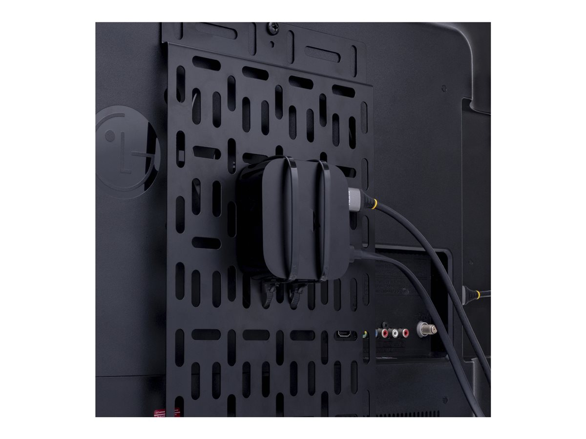 StarTech.com Universal TV Accessory Mount, Adjustable TV & Wall Mount Bracket, Media Players/Router/Modem/AV Switches & Extenders/Apple TV, Hidden Cable Box Mount Behind TV, 11lb (5kg) - Adjustable Cradle (MDBOXMNT) montážní sada - pro media přehrávač - černá – foto 5