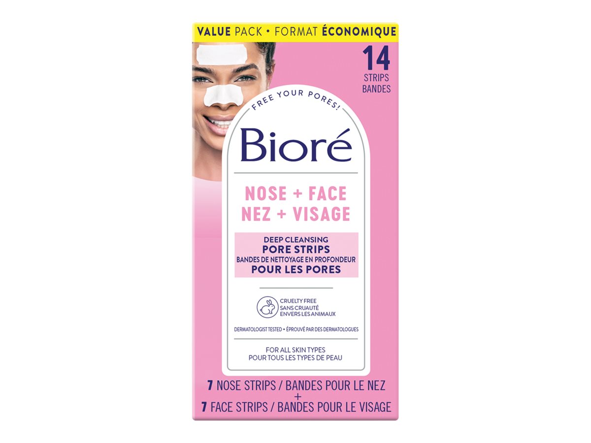 Bioré Deep Cleansing Pore Strips Combo for Face & Nose - 14 strips