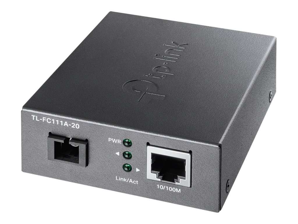 TP-Link TL-FC111A-20 fibre media converter 10Mb LAN 100Mb Product shot Right-angle 79700