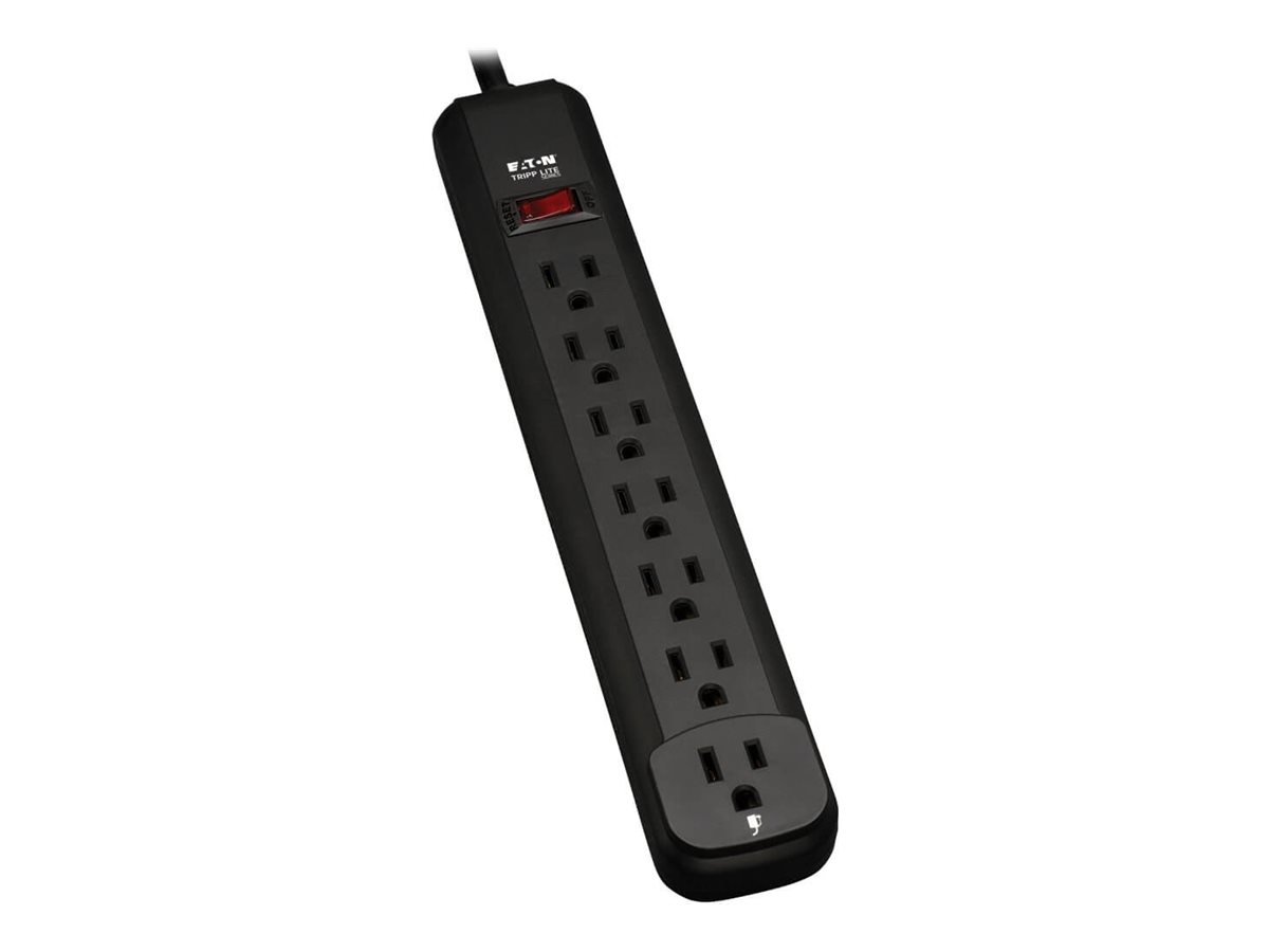 Eaton Tripp Lite Series Power Strip 7 Outlet NEMA 5-15R AC 25' Cord 5-15P Black Housing