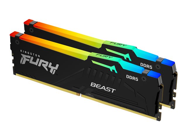 Image of Kingston FURY Beast RGB - DDR5 - kit - 32 GB: 2 x 16 GB - DIMM 288-pin - 6000 MHz / PC5-48000 - unbuffered