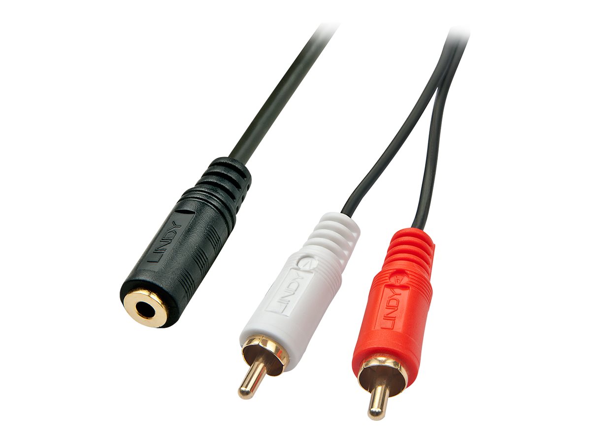 C ble audio Premium 2 x RCA (Cinch) vers jack 3,5mm femelle, 25cm