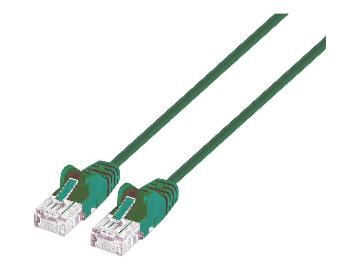 CAT6 U/UTP SLIM NETWORK PATCH CABLE, 0.5 FT., GREEN