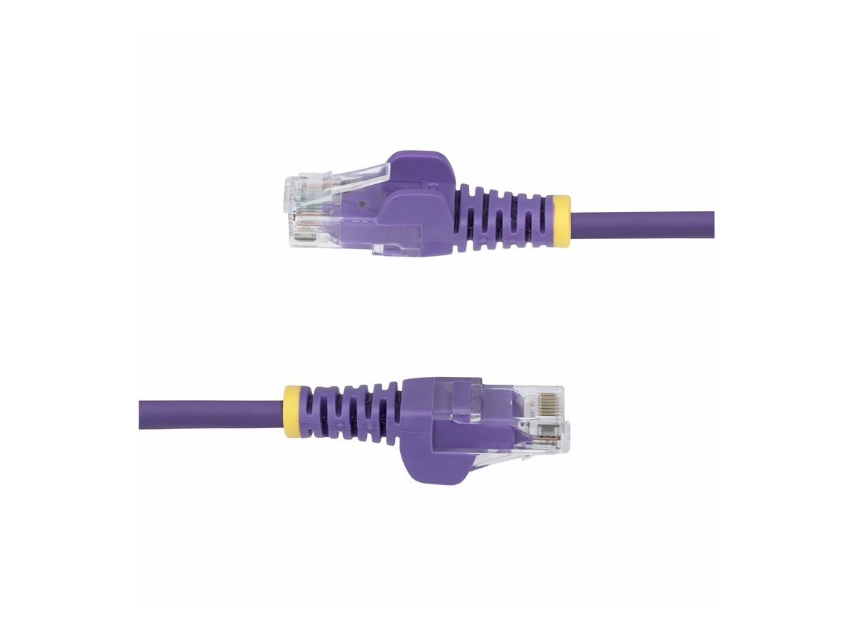 StarTech.com 2.5m Purple Slim CAT6 Ethernet Cable, Snagless, 28AWG, LSZH - patch kabel - 2.5 m - purpurová – foto 3