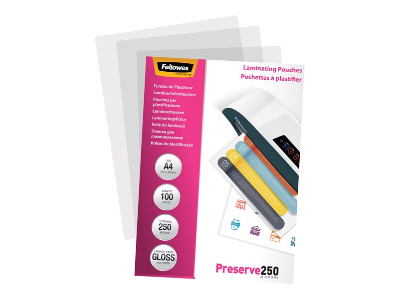 FELLOWES POCHETTES 125 MICRONS 54X86MM X