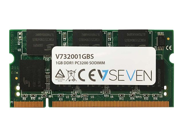 Image of V7 - DDR - module - 1 GB - SO-DIMM 200-pin - 400 MHz / PC3200 - unbuffered
