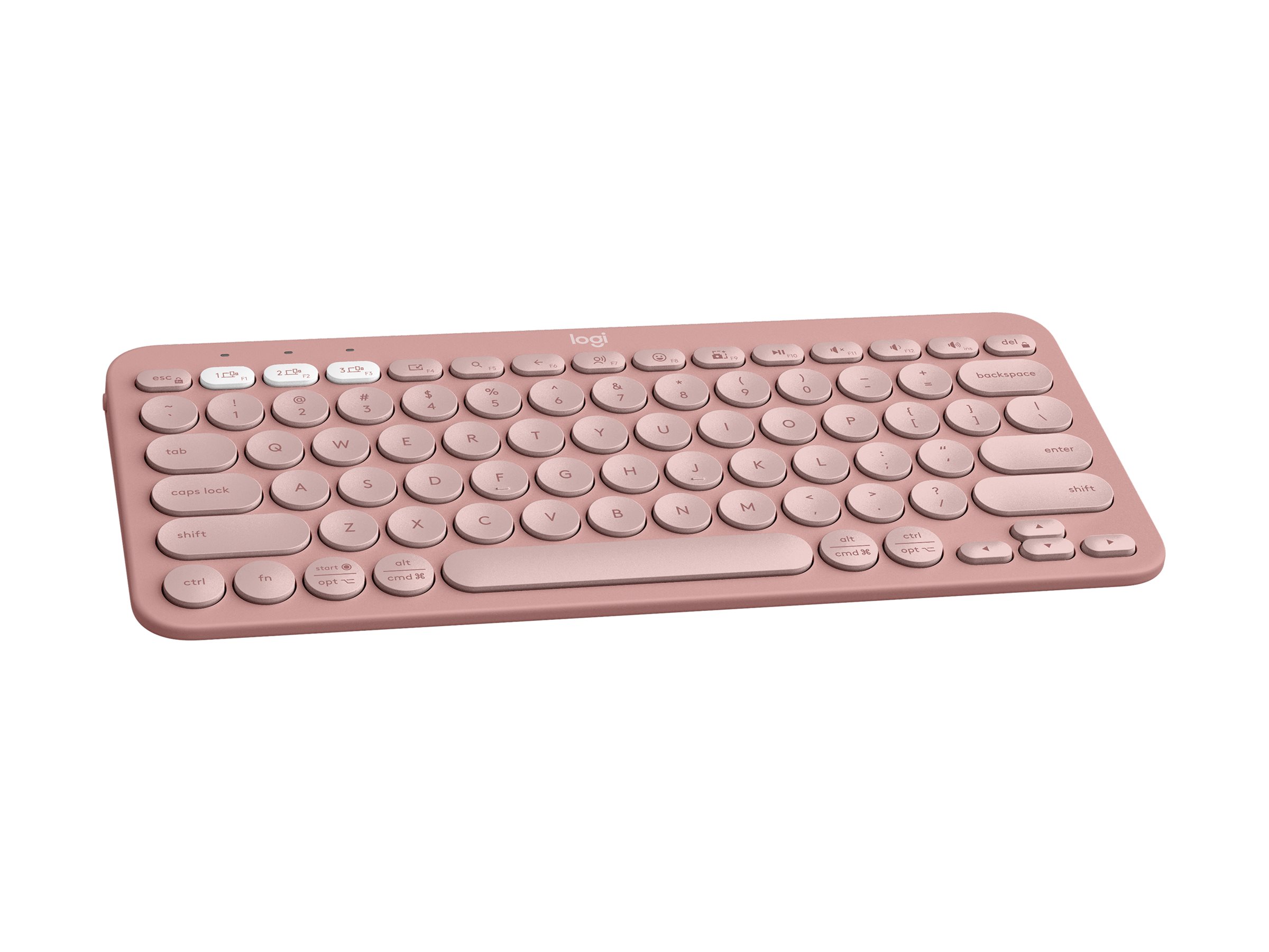 Logitech Pebble Keys 2 K380s keyboard QWERTY English tonal rose Input Product shot Front 79950