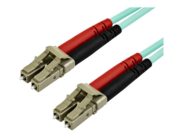 Image of StarTech.com 7m OM3 LC to LC Multimode Duplex Fiber Optic Patch Cable - Aqua - 50/125 - LSZH Fiber Optic Cable - 10Gb (A50FBLCLC7) - patch cable - 7 m - aqua
