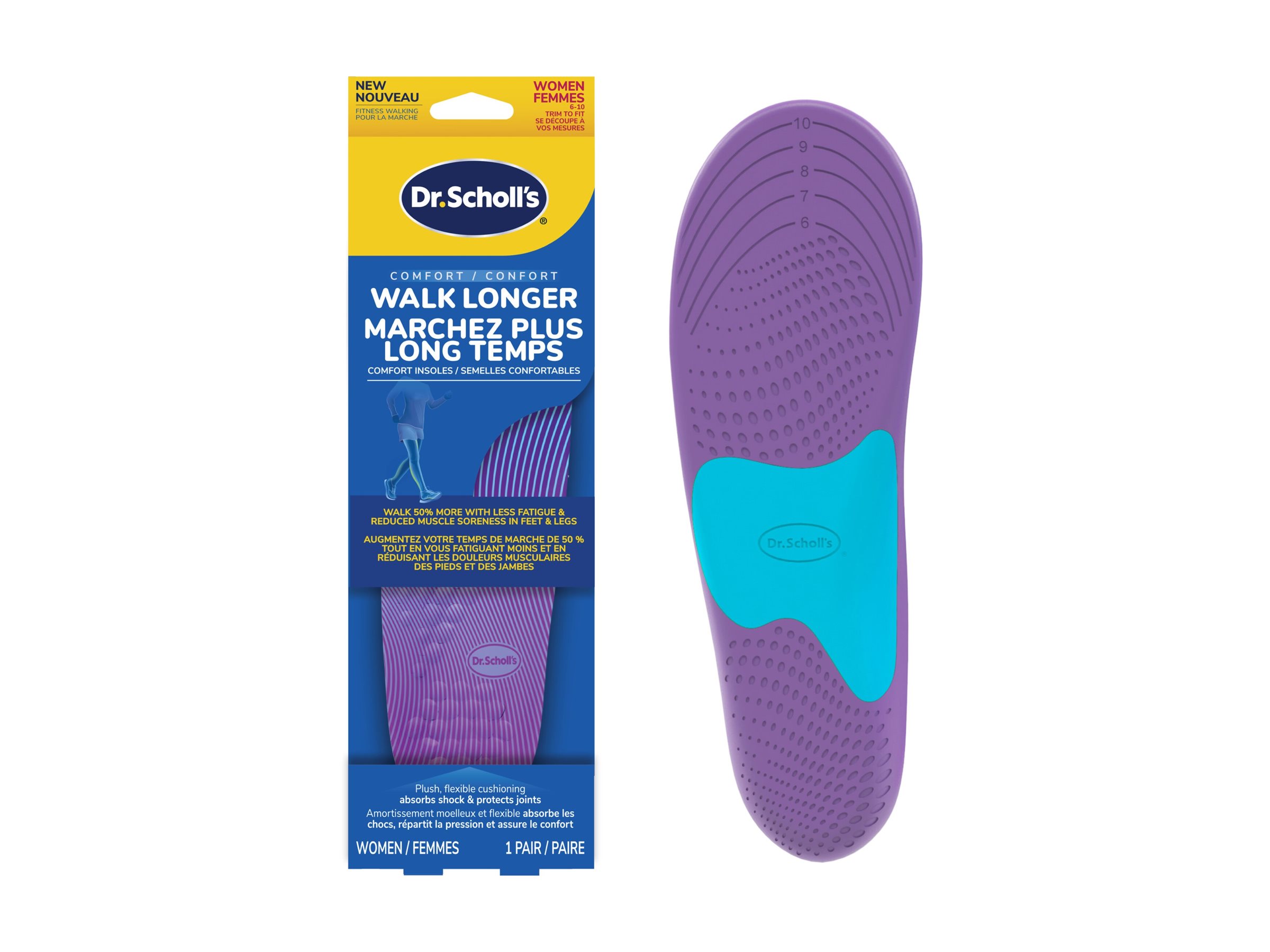 Dr. Scholl's Comfort Walk Longer Insoles - Men's - 8-14