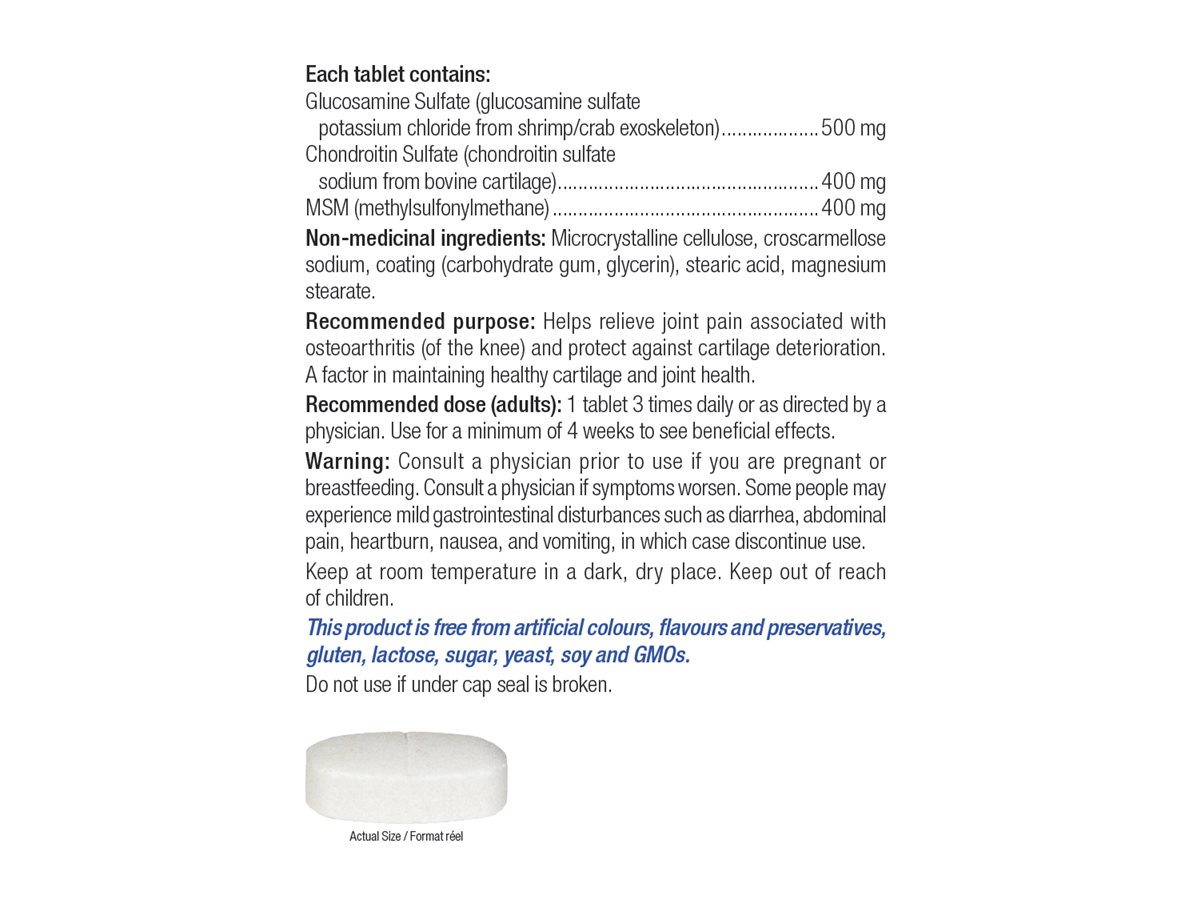 Wellness by London Drugs Glucosamine, Chondroitin & MSM 180s