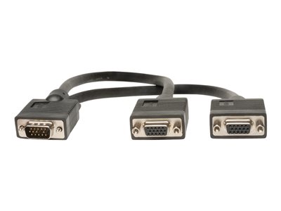 Tripp Lite 1ft VGA Monitor Y Splitter Cable HD15 M/2xF 1'