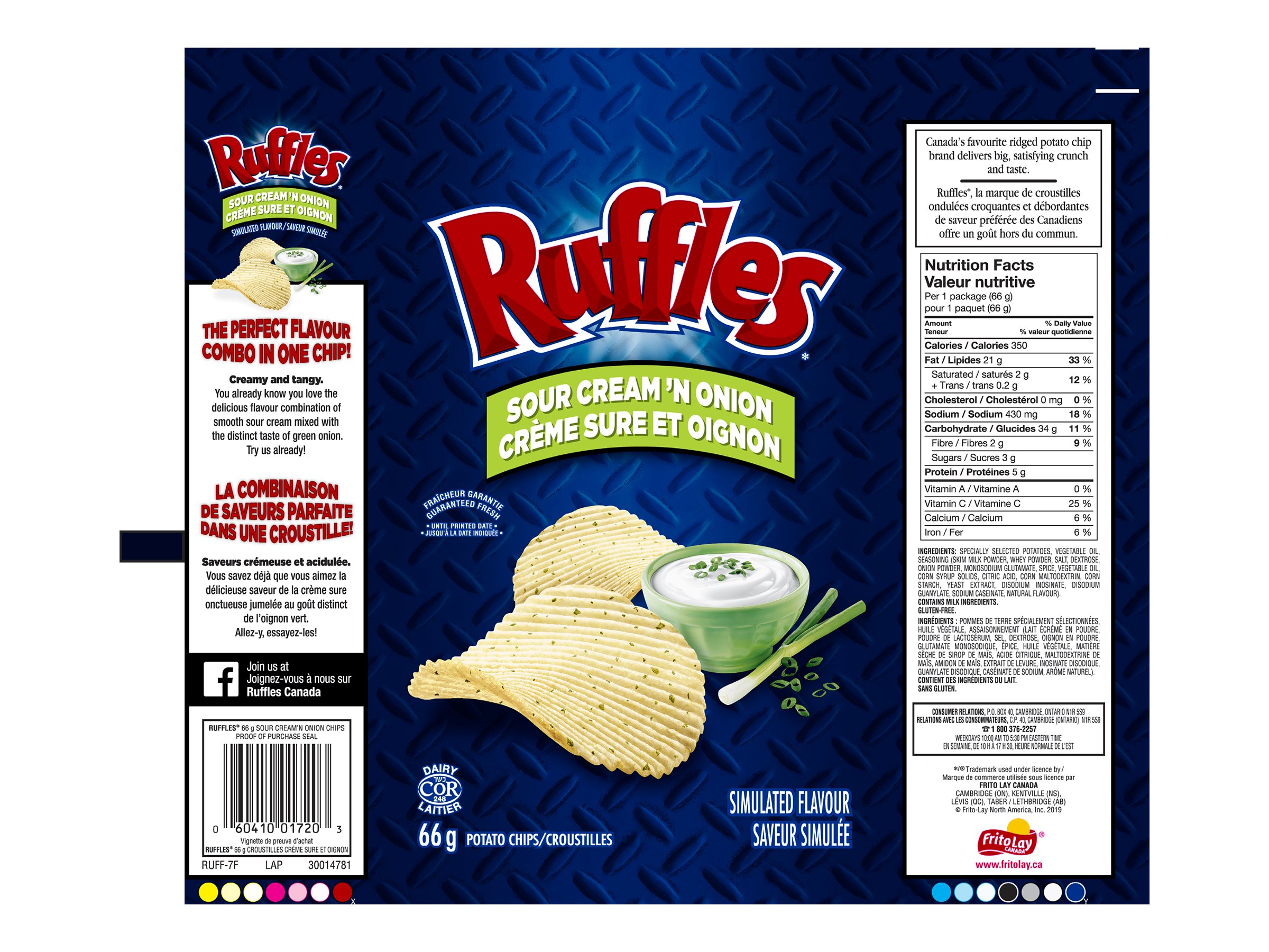 RUFFLES SOUR CREAM N ONION 66G