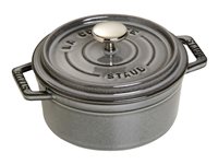 STAUB Staub La Cocotte rund gryde støbejern 0,4 L Grafitgrå