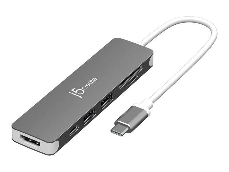 j5create JCD353 docking station USB-C 3.2 Gen 1 Product shot Left-angle 79450