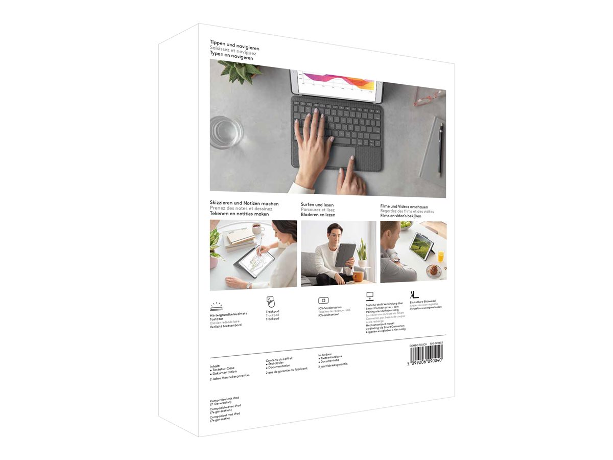 Logitech Combo Touch - klávesnice a pouzdro - s trackpad - QWERTZ - německá - grafit Vstupní zařízení – foto 12