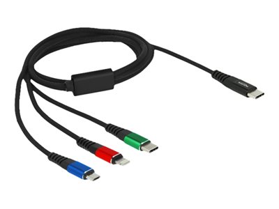 DELOCK USB-C Ladekabel 3 in 1 <Lightning/Micro USB/USB-C 1m