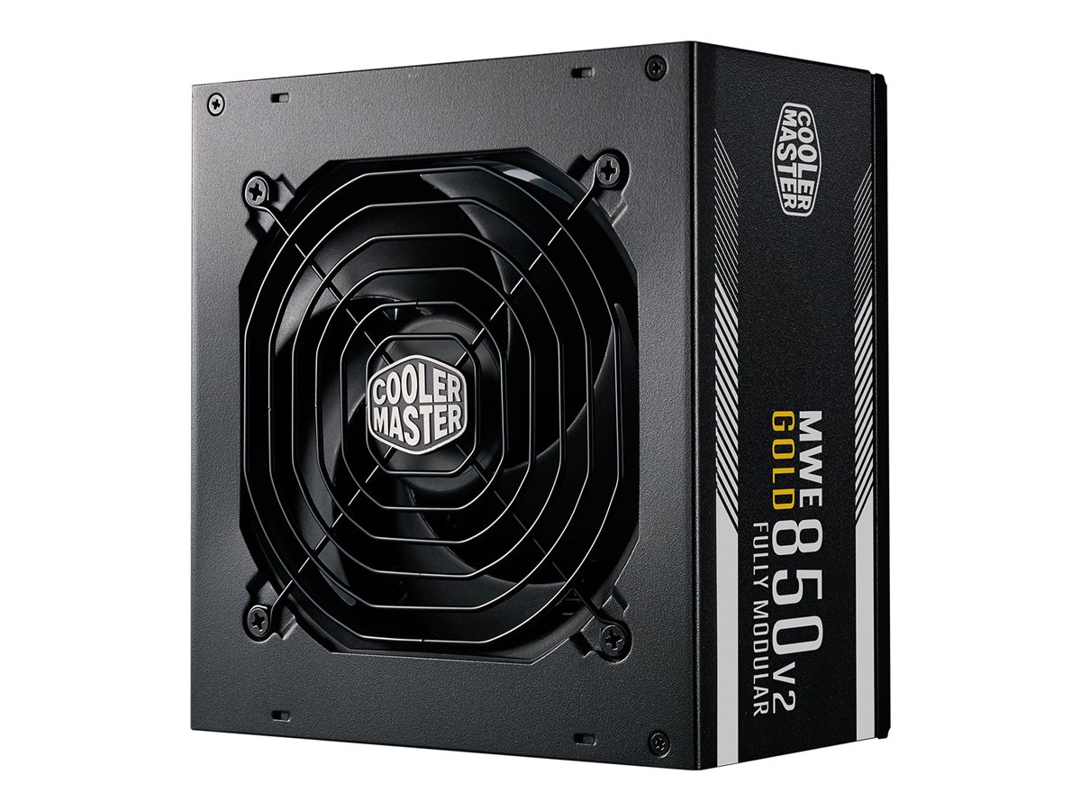 Cooler Master MWE Gold V2 850 power supply 850 Product shot Right-angle 79850