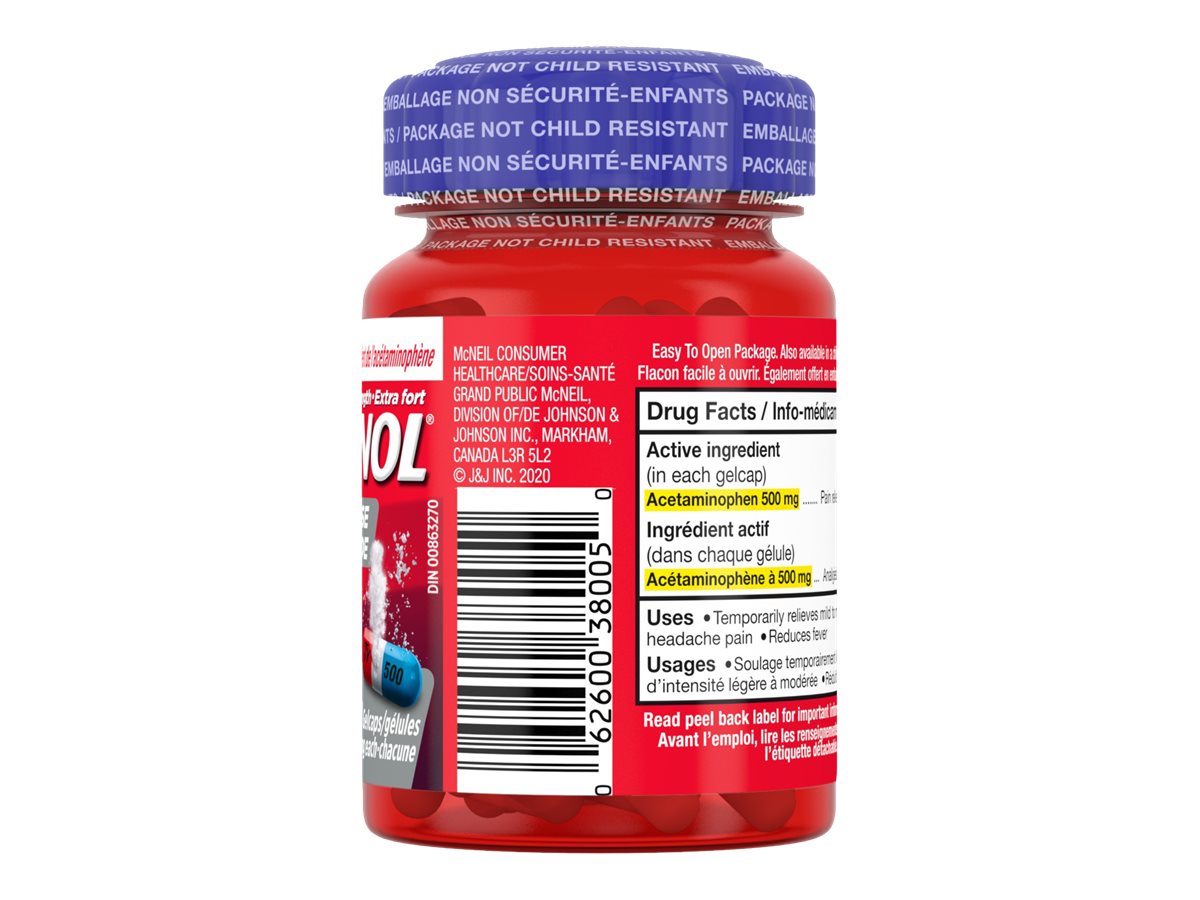 Tylenol* Rapid Release Extra-Strength Pain Reliever - Gelcaps 120s