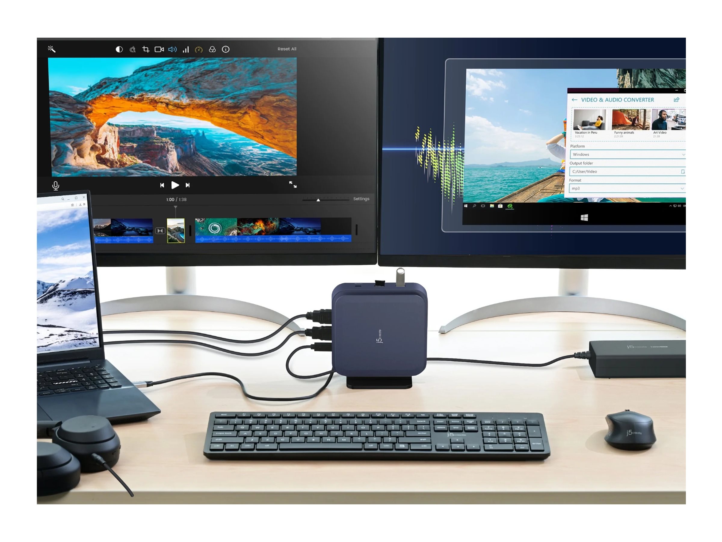 j5create JCD3196, docking station, USB-C / USB4, 2 x HDMI, 1GbE - Image 8