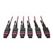 Tripp Lite MTP/MPO Multimode Base-8 Trunk Cable, 24-Strand, 40/100 GbE, 40/100GBASE-SR4, OM4 Plenum-Rated (3xF/3xF), Push/Pull Tab, Magenta, 45 m (147 ft.)