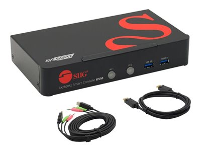 SIIG 2 Port DisplayPort 1.2 KVM Switch with USB 3.0 and Multi-Media Ports