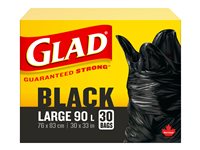 Glad Black Garbage Bags - Large - 90L