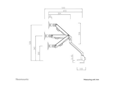 NEOMOUNTS Dual Desk Mount 25,4-81,28cm