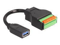 DeLOCK USB 3.2 Gen 1 USB-adapterkabel 15cm Sort Grøn