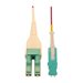 Tripp Lite 40/100/400G Multimode 50/125 OM4 Fiber Optic Cable (Duplex SN-PC to Duplex LC-PC M/M), LSZH, Magenta, 2 m (6.6 ft.)