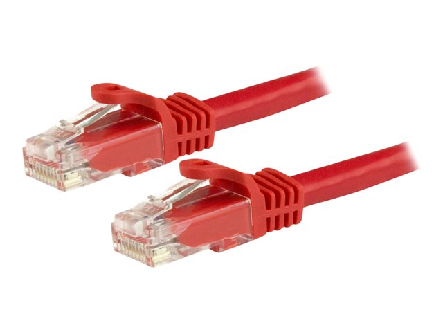 Image of StarTech.com 1m CAT6 Ethernet Cable, 10 Gigabit Snagless RJ45 650MHz 100W PoE Patch Cord, CAT 6 10GbE UTP Network Cable w/Strain Relief, Red, Fluke Tested/Wiring is UL Certified/TIA - Category 6 - 24AWG (N6PATC1MRD) - patch cable - 1 m - red