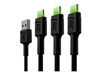 Green Cell USB Type-C kabel 1.2m Sort