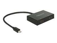 DeLock Displayport 1.2 Splitter 1 x mini Displayport in > 2 x HDMI out 4K Video-/audiosplitter HDMI / DisplayPort