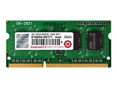 Transcend Industrial Grade - DDR3L - module - 4 Go - SO DIMM 204 broches - 1600 MHz / PC3L-12800 - mmoire sans tampon