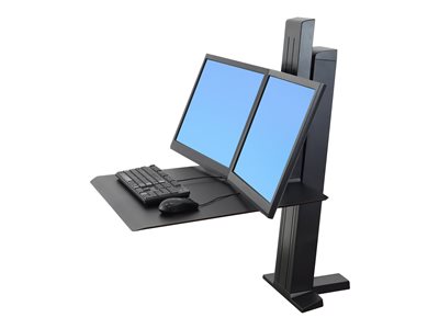 Ergotron WorkFit-SR Dual Monitor Standing Desk Workstation