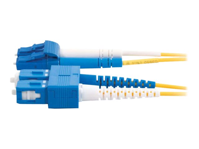 C2G LC-SC 9/125 OS1 Duplex Singlemode PVC Fiber Optic Cable (LSZH) - patch kabel - 5 m - 5 m - žlutá – foto 2