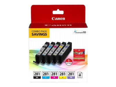 Canon CLI-281 BKCMYPB/5"x5" PP-301 Combo Pack