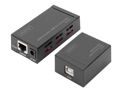 DIGITUS USB 2.0 Extender über RJ45 -> 4 Port USB 2.0 Hub - DA-70143