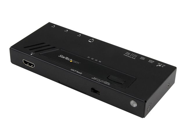 Image of StarTech.com 4 Port HDMI Switch - 4K with Fast Switching, Auto-Sensing & Serial Control - Automatic 4x1 HDMI Video Switcher Box (VS421HD4KA) - video/audio switch - 4 ports